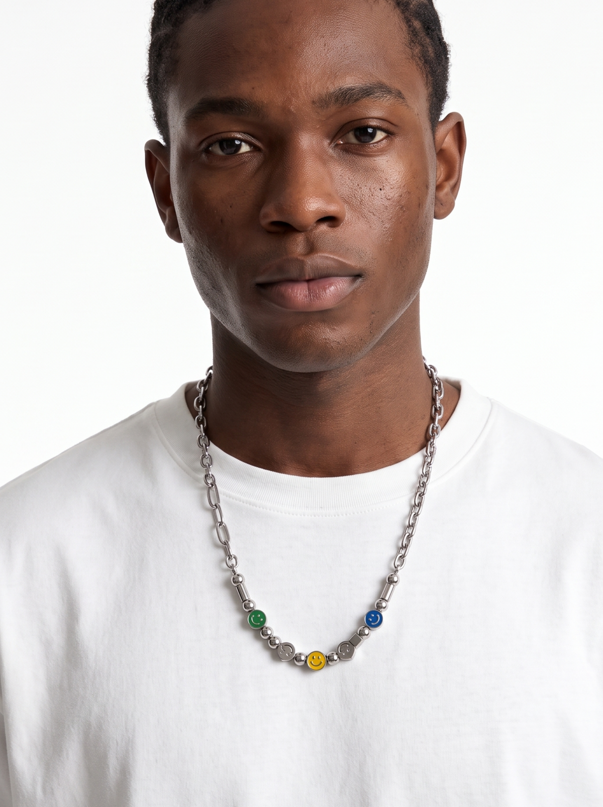 Mood Icons Statement Chain Necklace