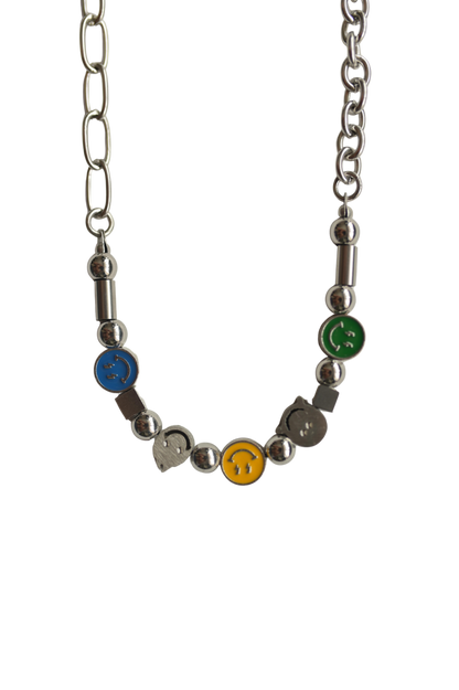 Mood Icons Statement Chain Necklace
