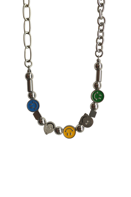 Mood Icons Statement Chain Necklace