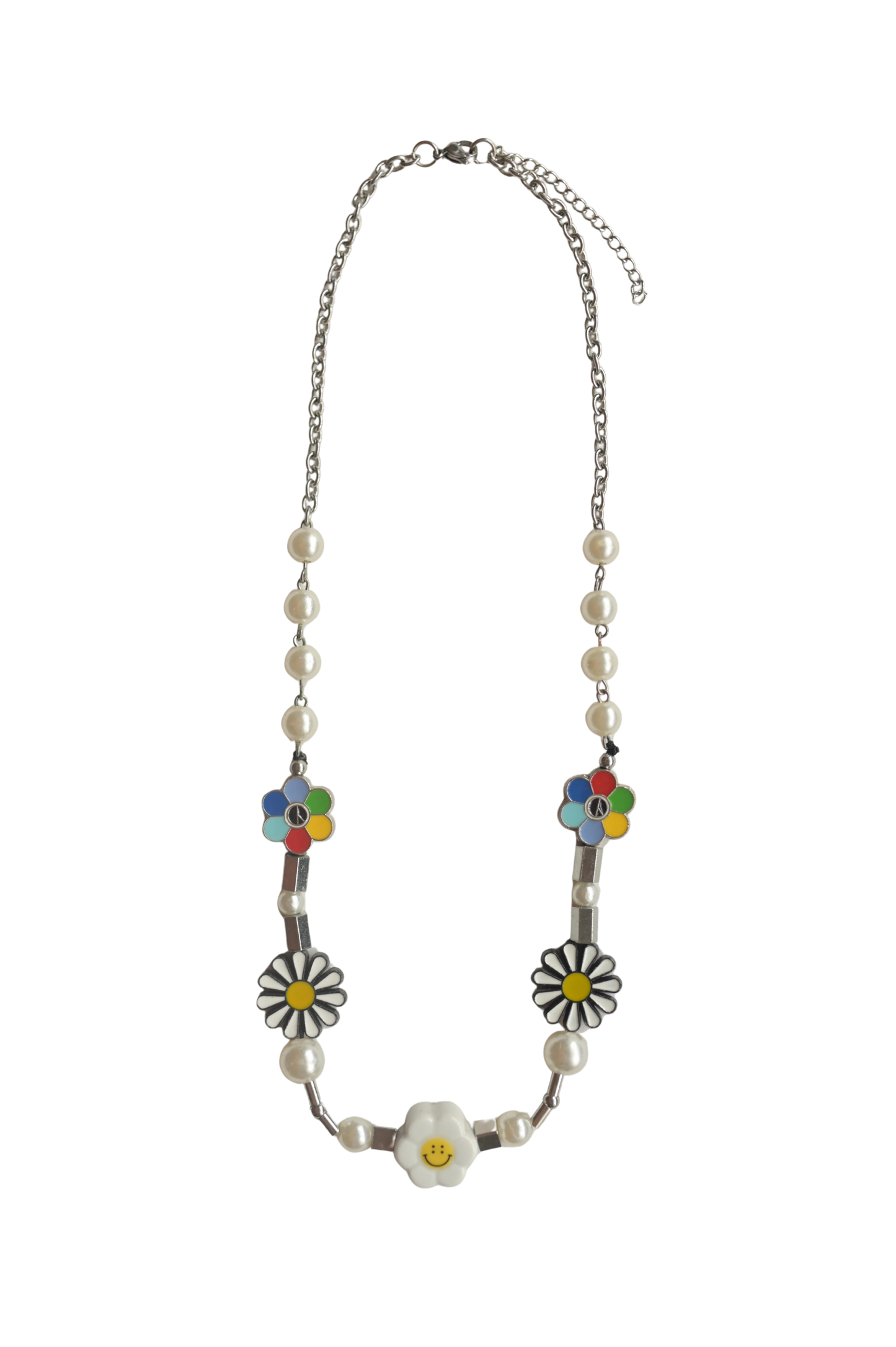 Smiley Bloom Beaded Necklace