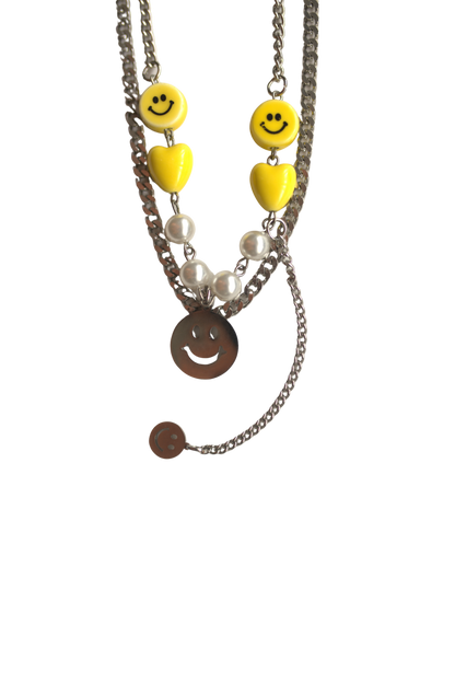 Smiley Charms Dual-Layer Necklace