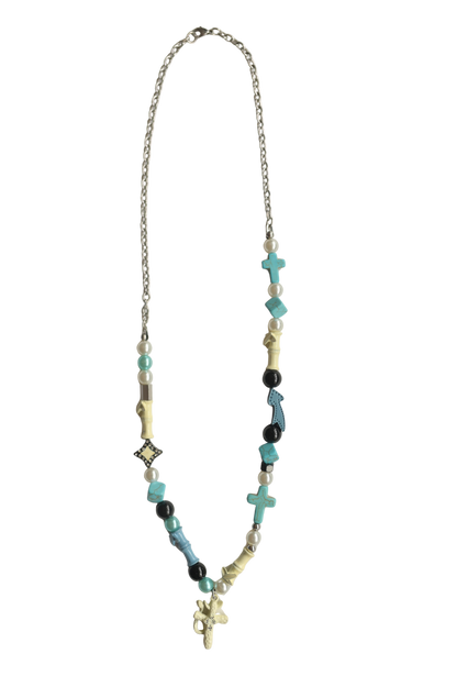 Retro Fusion Totem Color Beaded Necklace