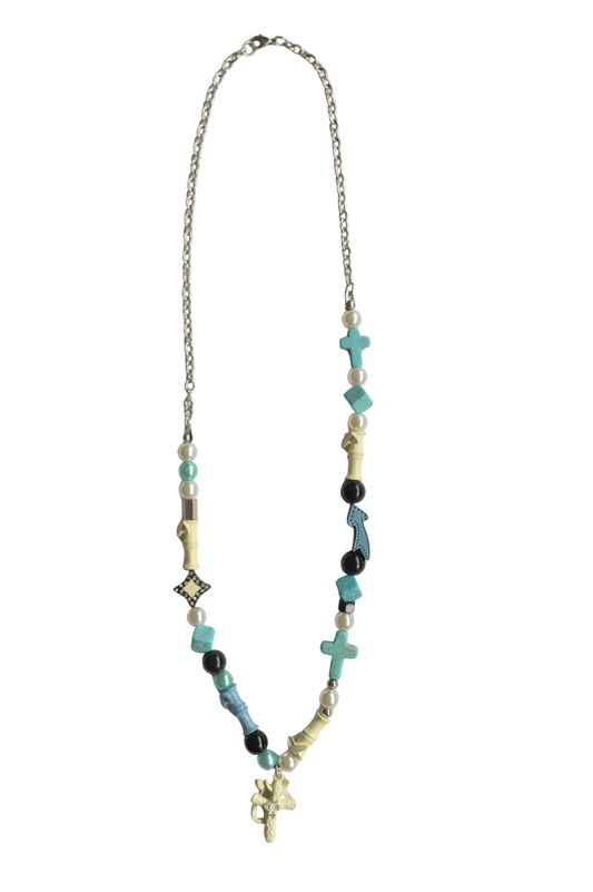 Retro Fusion Totem Color Beaded Necklace