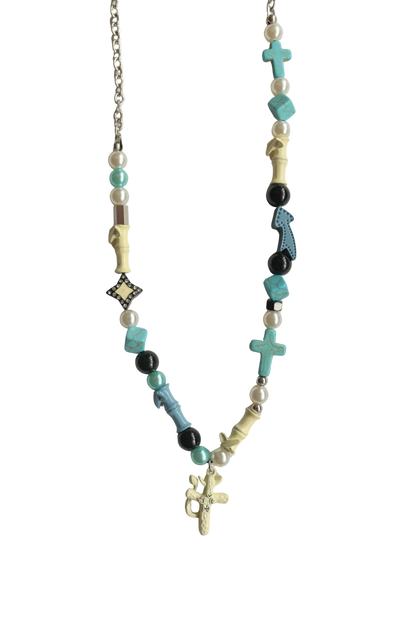 Retro Fusion Totem Color Beaded Necklace