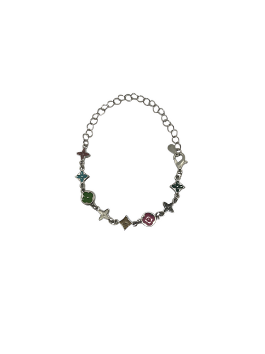 Playful Icons Stainless Steel Bracelet – Multicolor Charms
