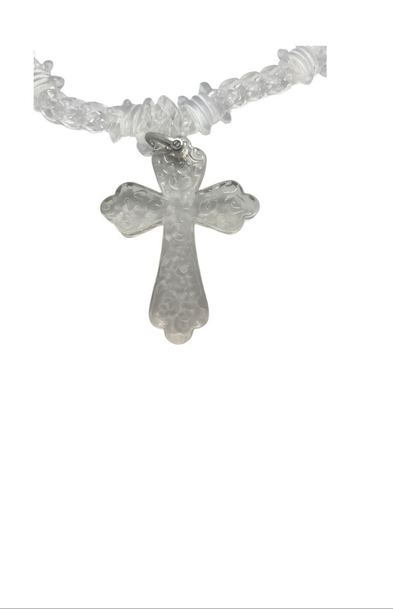 Ethereal Frost Cross Necklace