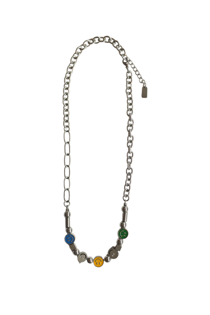 Mood Icons Statement Chain Necklace
