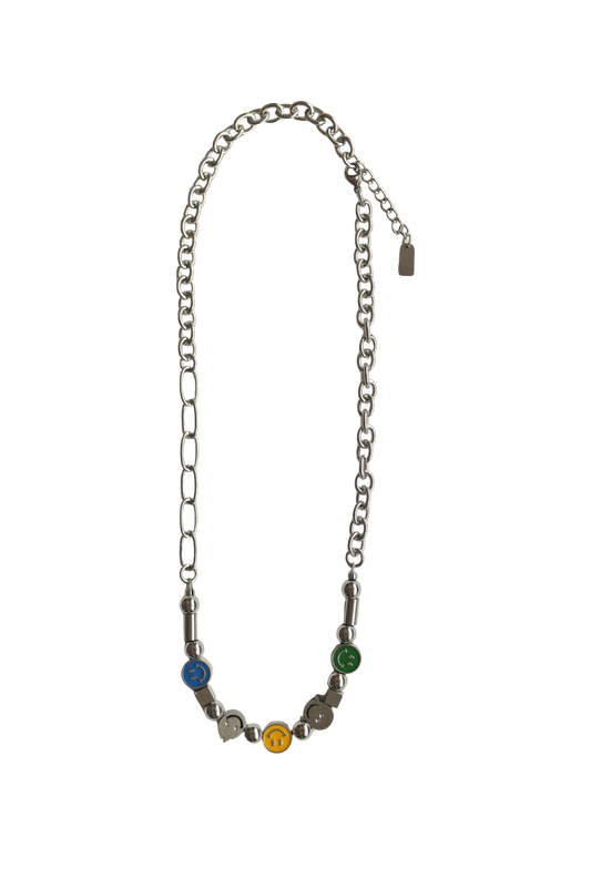 Mood Icons Statement Chain Necklace