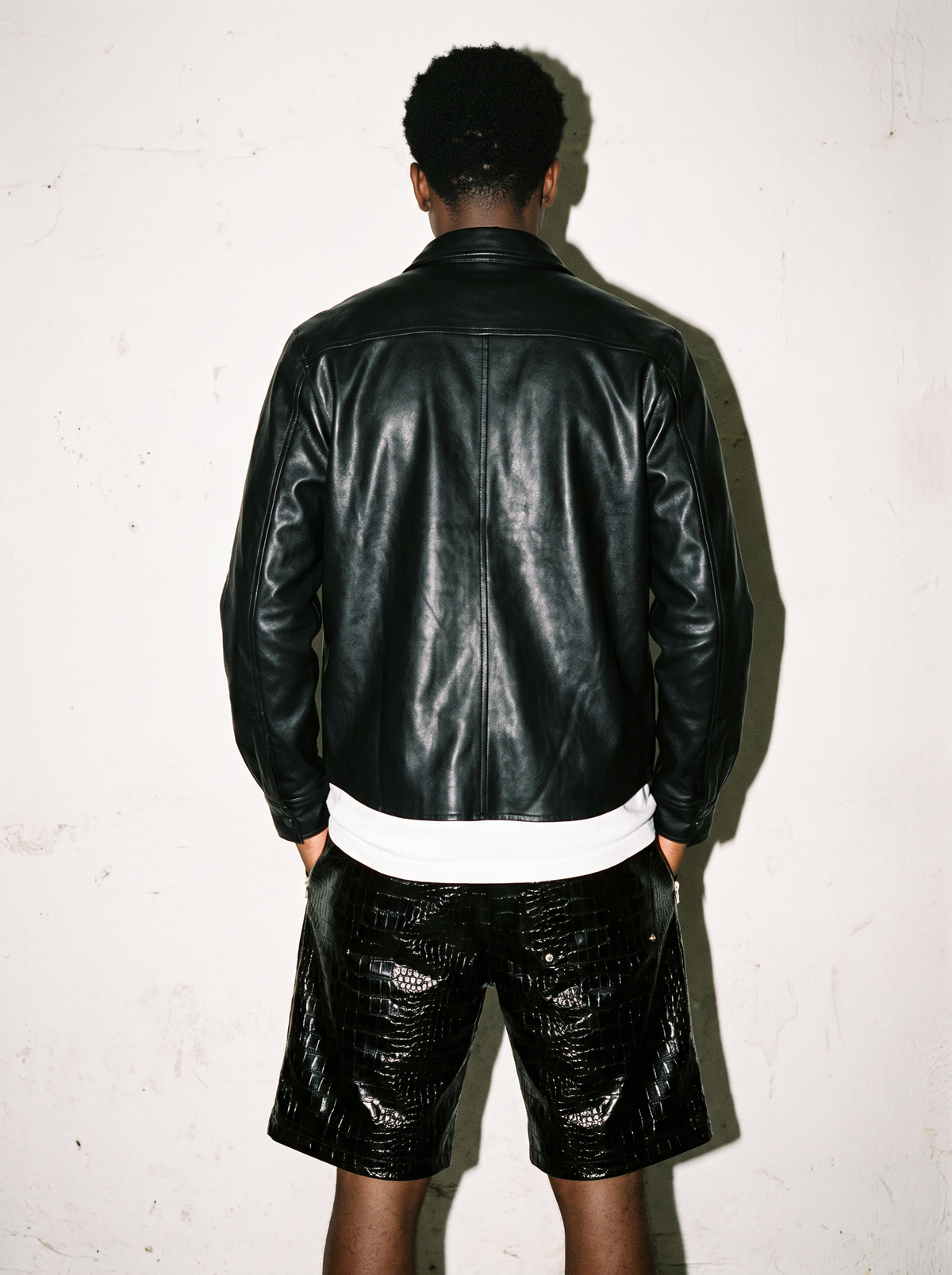 CROC LEATHER SHORT