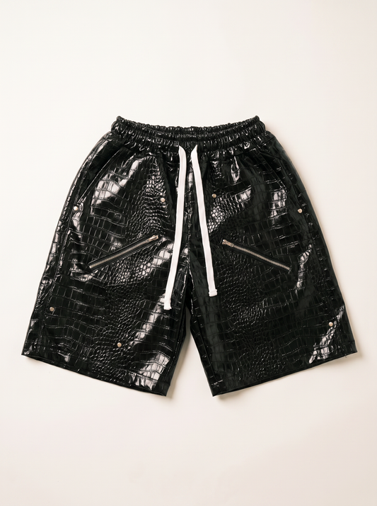CROC LEATHER SHORT