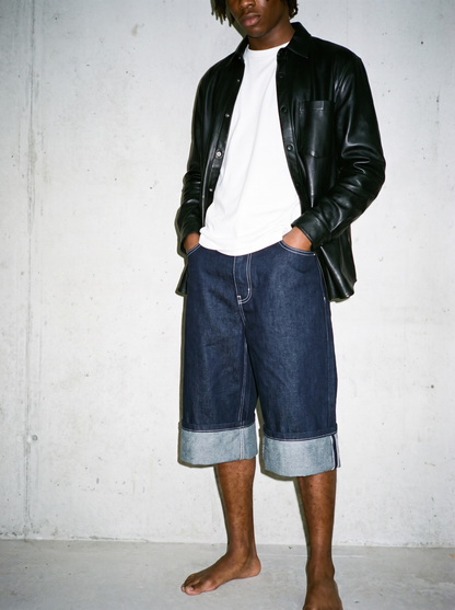 SIGNATURE DENIM BAGGY JORTS