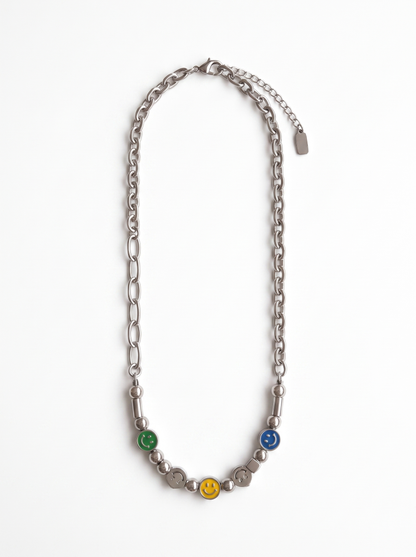 Mood Icons Statement Chain Necklace