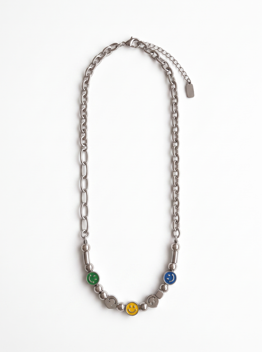 Mood Icons Statement Chain Necklace